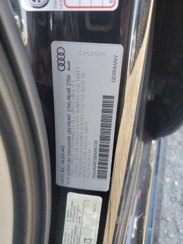 WAUHGAFC0EN096726 - 2014 AUDI A6 PRESTIGE შავი ფოტო 12