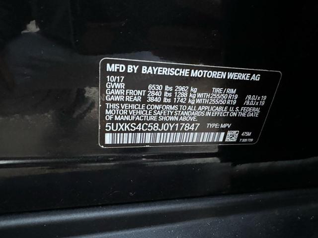 5UXKS4C58J0Y17847 - 2018 BMW X5 XDRIVE35D BLACK photo 10