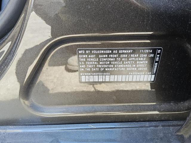 WVWBN7AN3FE816404 - 2015 VOLKSWAGEN CC SPORT Сұр фото 12