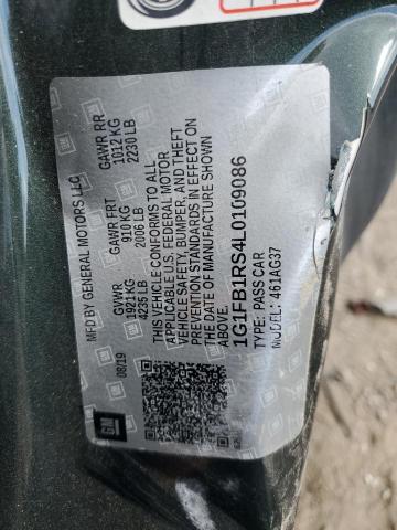 1G1FB1RS4L0109086 - 2020 CHEVROLET CAMARO LS 绿色 照片 12