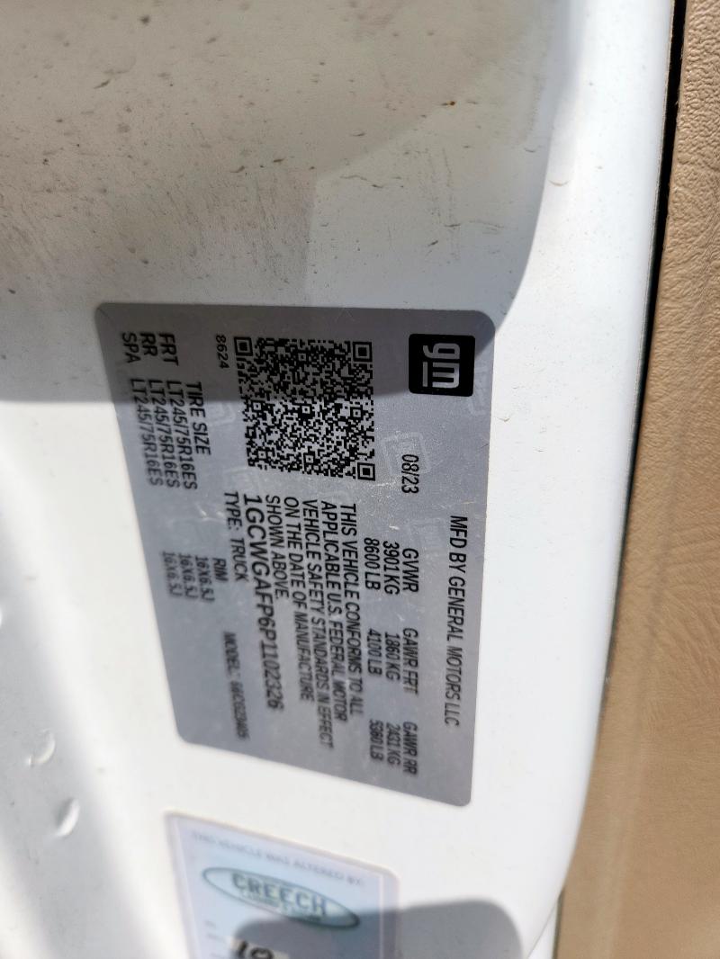 1GCWGAFP6P1102326 - 2023 CHEVROLET EXPRESS G2 白色 照片 13