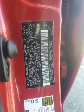 JTDEPRAE9LJ054413 - 2020 TOYOTA COROLLA LE RED photo 12