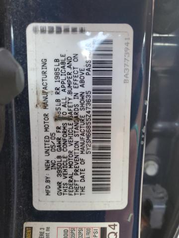 5Y2SM66855Z473635 - 2005 PONTIAC VIBE BLUE photo 13