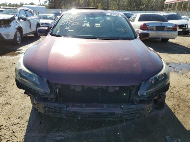 1HGCR2F81EA307577 - 2014 HONDA ACCORD EXL BURGUNDY photo 5