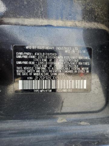 JF2GPABCXH9220780 - 2017 SUBARU CROSSTREK PREMIUM CHARCOAL photo 13