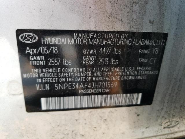 5NPE34AF4JH701569 - 2018 HYUNDAI SONATA SPORT WHITE photo 13