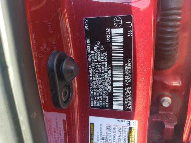 NMTKHMBX9JR017721 - 2018 TOYOTA C-HR XLE RED photo 12