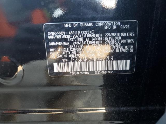 JF2SKARC5NH442269 - 2022 SUBARU FORESTER TOURING Qara foto 13