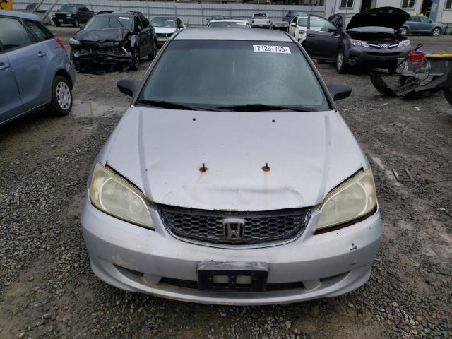 1HGEM22144L061031 - 2004 HONDA CIVIC DX VP SILVER photo 5