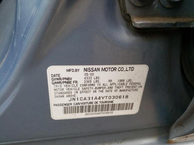 JN1CA31A4YT030618 - 2000 NISSAN MAXIMA GLE BLUE photo 12