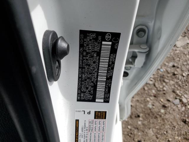JTND4MBE3R3220696 - 2024 TOYOTA COROLLA SE WHITE photo 12