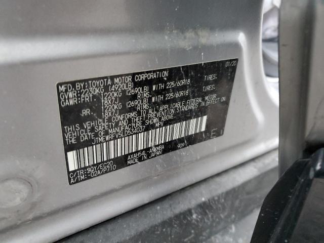 JTMEWRFV5LD534037 - 2020 TOYOTA RAV4 XSE SILVER photo 14