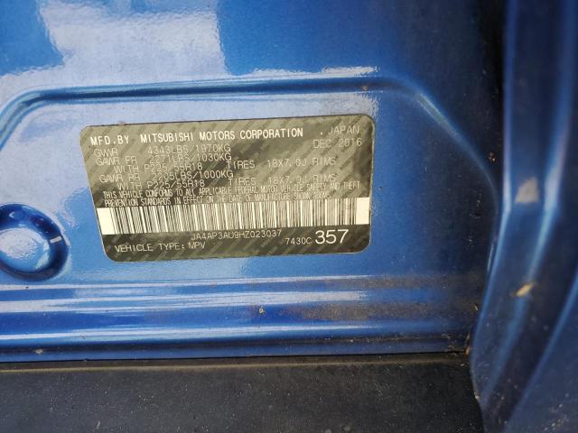 JA4AP3AU9HZ023037 - 2017 MITSUBISHI OUTLANDER ES ლურჯი ფოტო 13