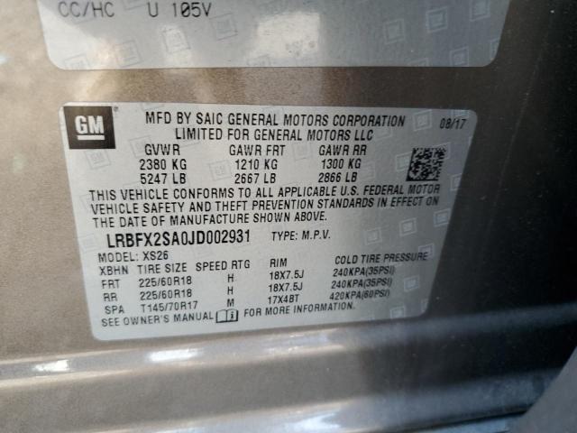 LRBFX2SA0JD002931 - 2018 BUICK ENVISION ESSENCE GRAY photo 13