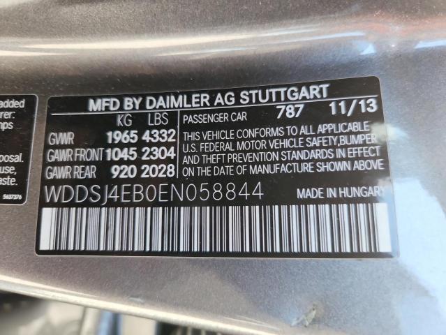 WDDSJ4EB0EN058844 - 2014 MERCEDES-BENZ CLA 250 GRAY photo 12