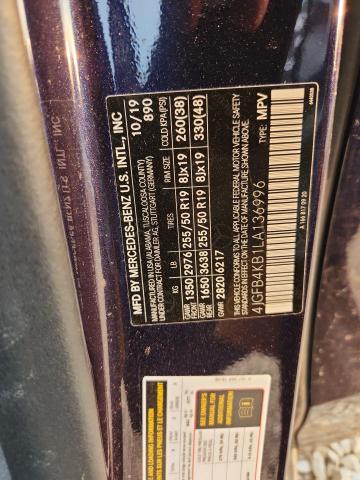 4JGFB4KB1LA136996 - 2020 MERCEDES-BENZ GLE 350 4MATIC BLUE photo 13