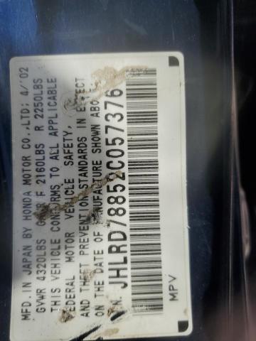 JHLRD78852C057376 - 2002 HONDA CR-V EX Mavi fotoğraf 13