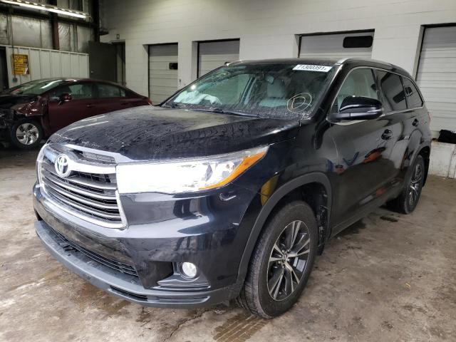 5TDJKRFH7GS274593 - 2016 TOYOTA HIGHLANDER XLE BLACK photo 2