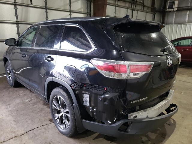 5TDJKRFH7GS274593 - 2016 TOYOTA HIGHLANDER XLE BLACK photo 3
