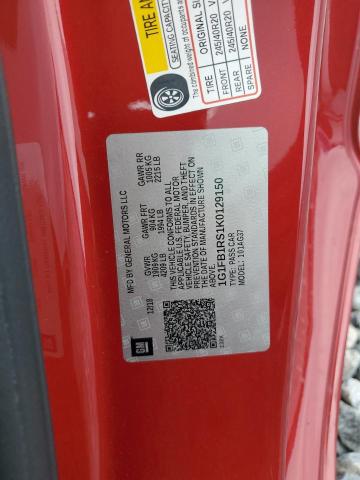 1G1FB1RS1K0129150 - 2019 CHEVROLET CAMARO LS 勃艮第红 照片 12