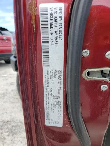 1C6RR7LT8MS568011 - 2021 RAM 1500 CLASS SLT მუქწითელი ფოტო 12