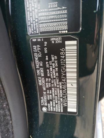 WBADM6347YGU12486 - 2000 BMW 528 I AUTOMATIC GREEN photo 12