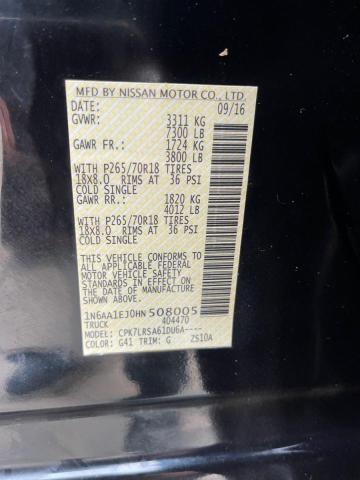 1N6AA1EJ0HN508005 - 2017 NISSAN TITAN S შავი ფოტო 10