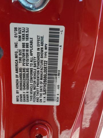 5J6YH28686L008722 - 2006 HONDA ELEMENT EX Qırmızı foto 13