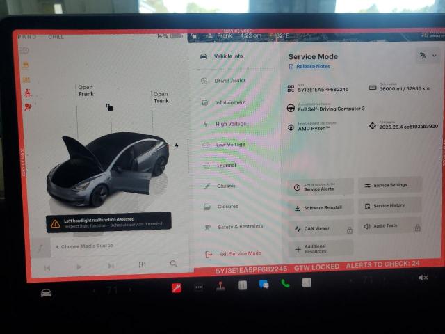 5YJ3E1EA5PF682245 - 2023 TESLA MODEL 3 CHARCOAL photo 9