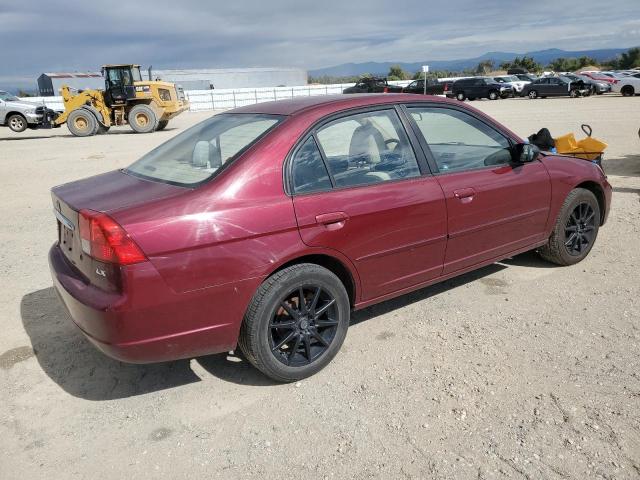 1HGES15503L027973 - 2003 HONDA CIVIC LX BURGUNDY photo 3