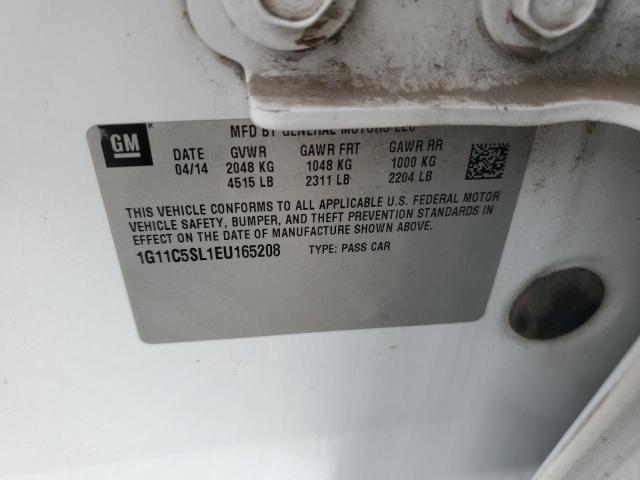 1G11C5SL1EU165208 - 2014 CHEVROLET MALIBU 1LT WHITE photo 12