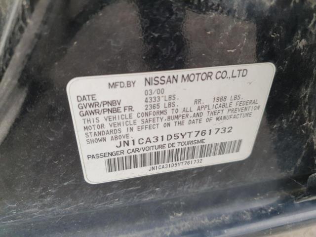 JN1CA31D5YT761732 - 2000 NISSAN MAXIMA GLE 黑色 照片 12