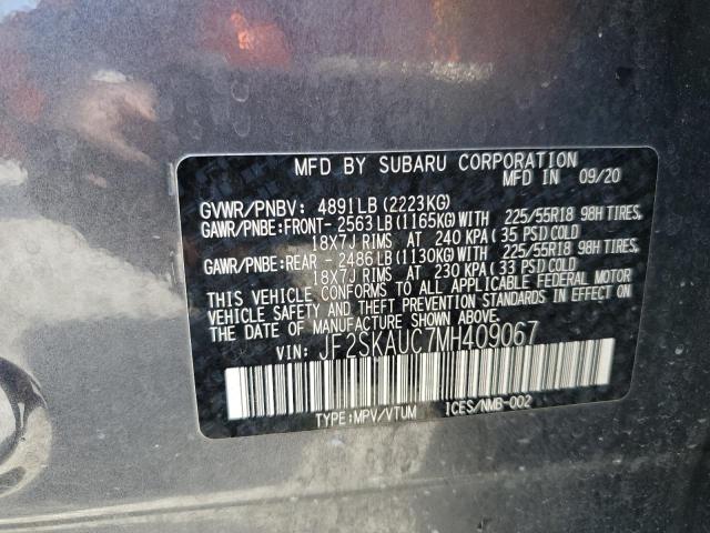 JF2SKAUC7MH409067 - 2021 SUBARU FORESTER LIMITED ნაცრისფერი ფოტო 13