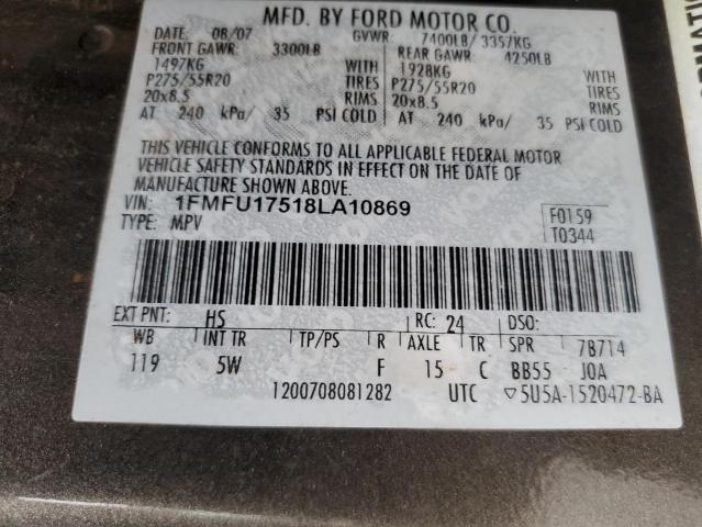 1FMFU17518LA10869 - 2008 FORD EXPEDITION EDDIE BAUER GREEN photo 14