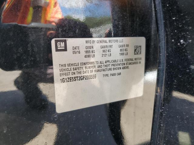 1G1ZE5ST2GF290559 - 2016 CHEVROLET MALIBU LT BLACK photo 12