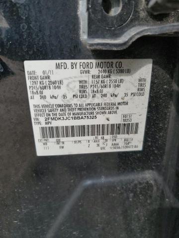 2FMDK3JC1BBA75325 - 2011 FORD EDGE SEL BLACK photo 13