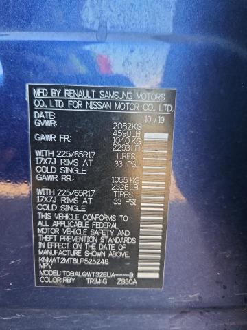 KNMAT2MT8LP525248 - 2020 NISSAN ROGUE S 蓝色 照片 13