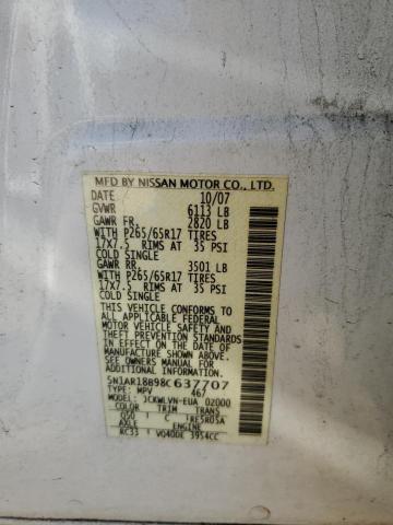 5N1AR18B98C637707 - 2008 NISSAN PATHFINDER S 白色 照片 13