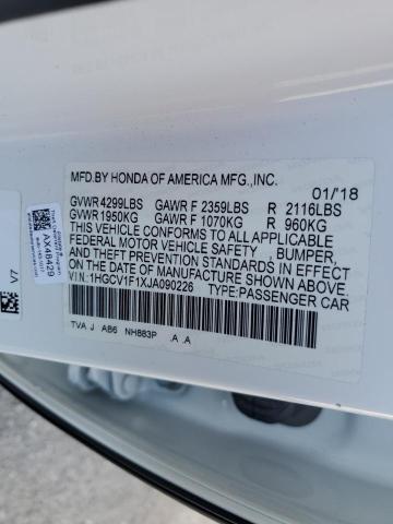 1HGCV1F1XJA090226 - 2018 HONDA ACCORD LX თეთრი ფოტო 13