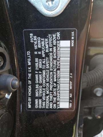 SHHFK7H41JU215098 - 2018 HONDA CIVIC SPORT BLACK photo 13