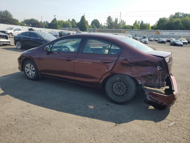 19XFB2F55CE355700 - 2012 HONDA CIVIC LX MAROON photo 2