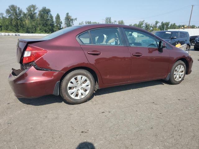 19XFB2F55CE355700 - 2012 HONDA CIVIC LX MAROON photo 3