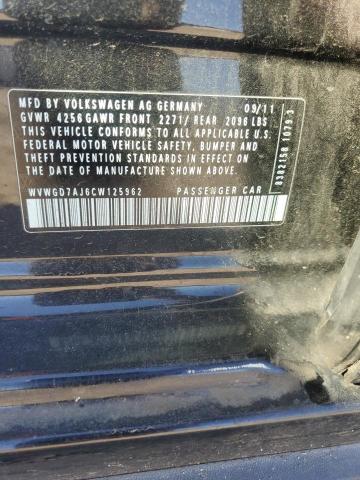 WVWGD7AJ6CW125962 - 2012 VOLKSWAGEN GTI 黑色 照片 12