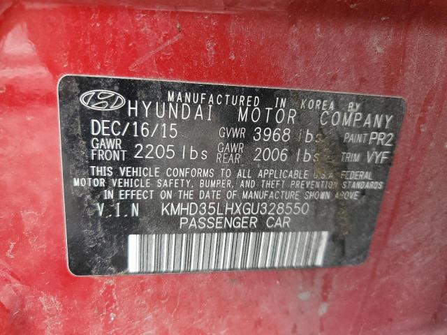 KMHD35LHXGU328550 - 2016 HYUNDAI ELANTRA GT RED photo 12