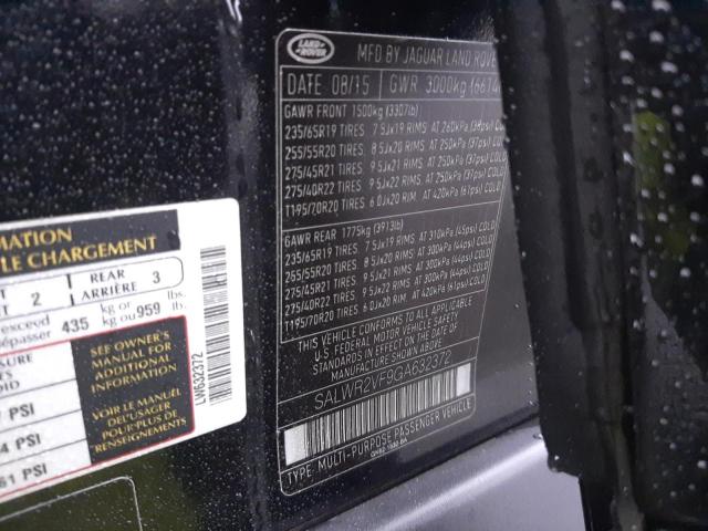 SALWR2VF9GA632372 - 2016 LAND ROVER RANGE ROVE HSE BLACK photo 13