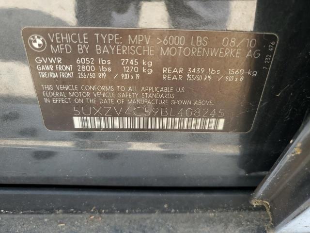 5UXZV4C59BL408245 - 2011 BMW X5 XDRIVE35I GRAY photo 13