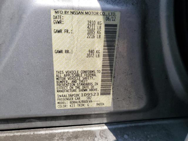 1N4AL3AP1DC109523 - 2013 NISSAN ALTIMA 2.5 SILVER photo 12