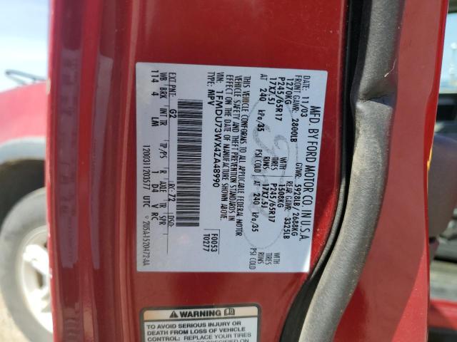 1FMDU73WX4ZA48990 - 2004 FORD EXPLORER XLT Красный фото 12