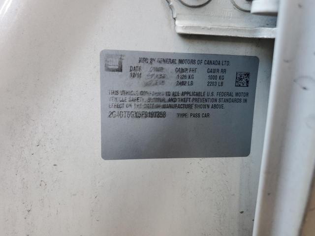 2G4GT5GX5F9197358 - 2015 BUICK REGAL GS WHITE photo 12