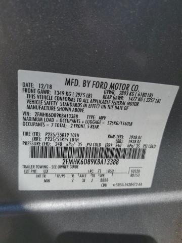 2FMHK6D89KBA13388 - 2019 FORD FLEX LIMITED 银色 照片 14
